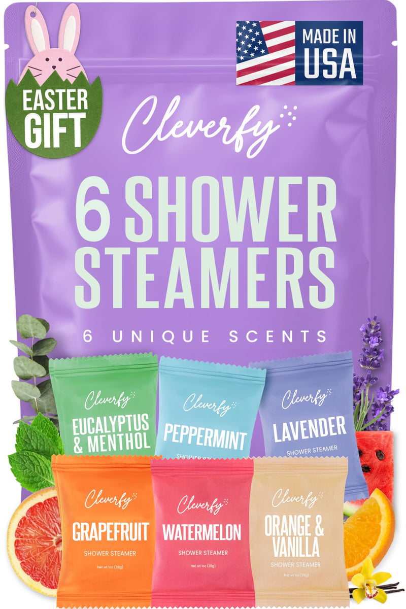Cleverfy Shower Steamers Aromatherapy for Women and Men Ã¢ÂÂ Self-Care Shower Bombs for Stress Relief and Relaxation Ã¢ÂÂ 6 Tablets