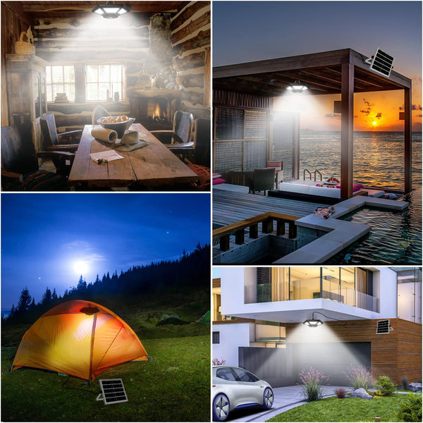 Solar Shed Light Indoor Outdoor Solar Powered Pandent Daytime Work Lights with 5 Lighting Modes & 3 Timers, 180LED Solar Indoor Lights Motion