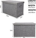 popoly Large Toy Box Storage with Lid, Collapsible Sturdy Toy Chest Storage Bin Box with Rivets Handles for Kids, Boys, Girls, Nursery, Playroom,