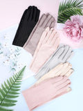 6 Pairs Women Summer UV Protection Gloves Touchscreen Driving Gloves Non-Slip Sun Protective Gloves Purple, Black, Pink, Light Pink, Beige, Gray