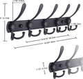 Dseap Coat Rack Wall Mounted - 5 Tri Hooks, Heavy Duty, Stainless Steel, Metal Coat Hook Rail for Coat Hat Towel Purse Robes Mudroom Bathroom