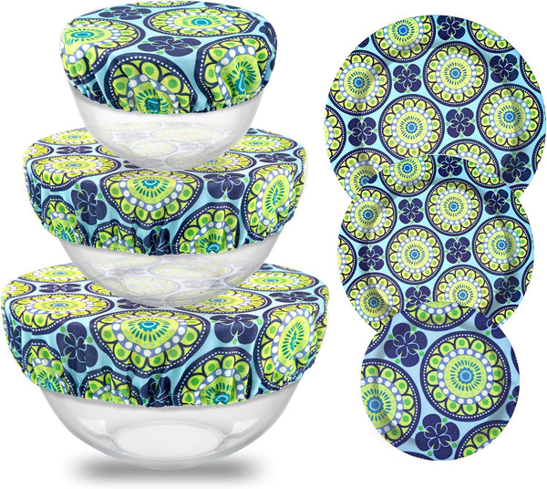 Wegreeco Reusable Bowl Covers - Set of 3,Funky Flower