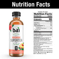 Bai Iced Tea, Narino Peach, Antioxidant Infused Supertea, Crafted with Real Tea (Black Tea, White Tea), 18 Fluid Ounce Bottles, 12 Count