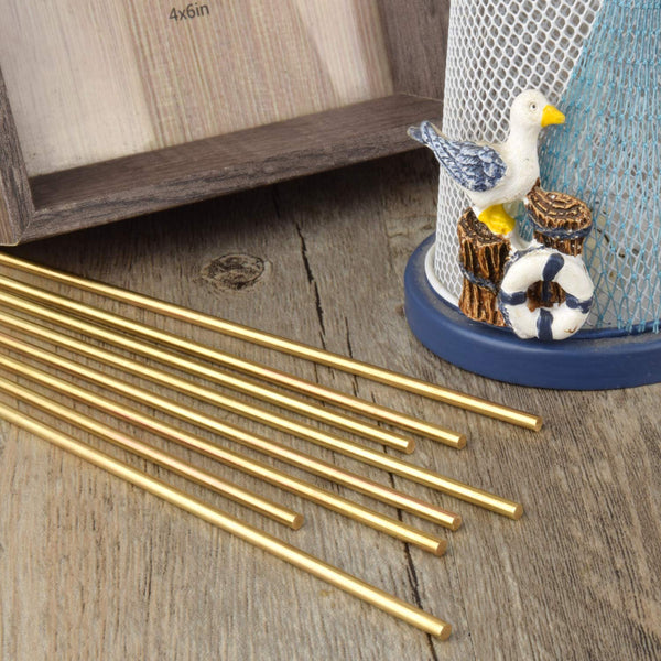 8 PC Brass Round Stock Lathe Bar Stock Kit Stock Solid Bras s Rod 1/8 Inch in Diameter 12 Inch in Length 3.18 mm C27400