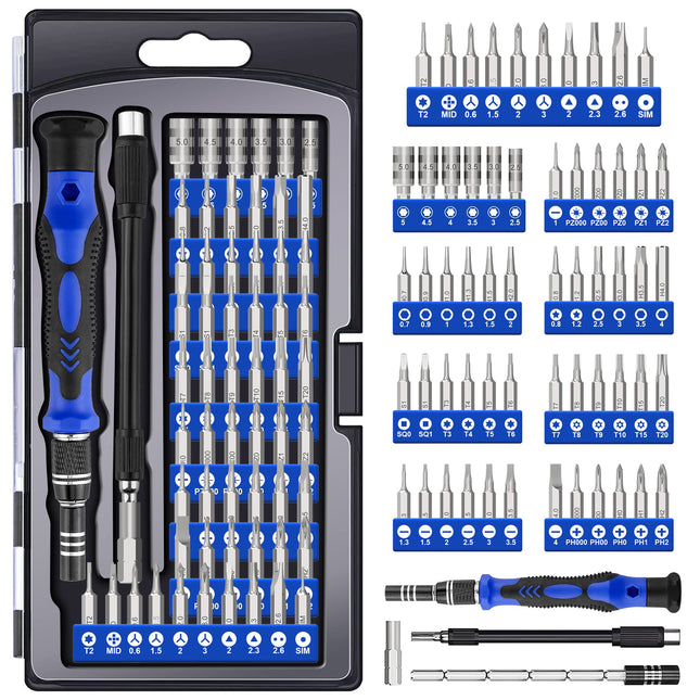 XOOL 62 in 1 Precision Screwdriver Kit, Electronics Repair Tool Kit, Magnetic Driver Kit with Flexible Shaft, Extension 
