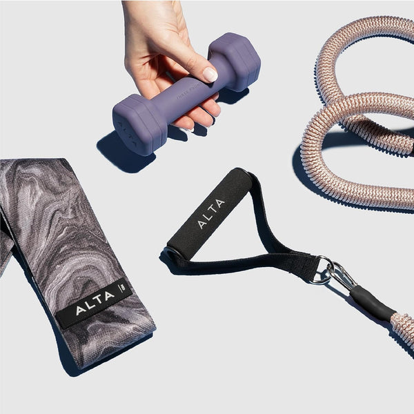 ALTA Resistance Tube Bands for Women - Full Kit Resistance Bands for Working Out with Handles, Ankle Straps, Door Anchor – Home Workout Bands for