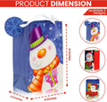 Iconikal 20-Pack Christmas Gift Bags, Small 4x6x2.5-Inch, Snowman Santa Reindeer, Ribbon Handles
