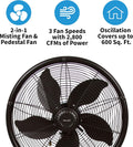 Newair Outdoor Patio Misting Fan | 2-In-1 Outdoor Deck & Mister Fan | 5 Gentle Mist Nozzles | outside Cooling Fan with 600 Square Foot Effective