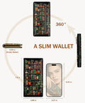 Immaturus Book Womens Wallet RFID Blocking Slim Thin Credit Card Holder Bookshelf
