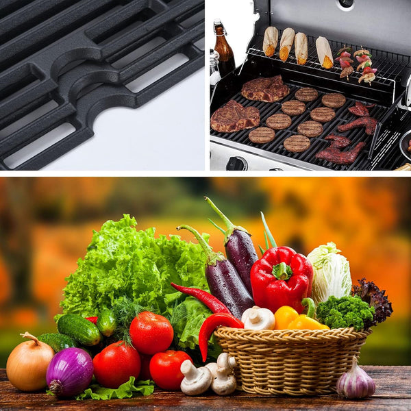 Gassaf 16 7/8" Grill Grates for Charbroil 463420508, 463420511, 463436214, 463440109 Gas Grill, Cast Iron Grates for Char Broil, Thermos, Master