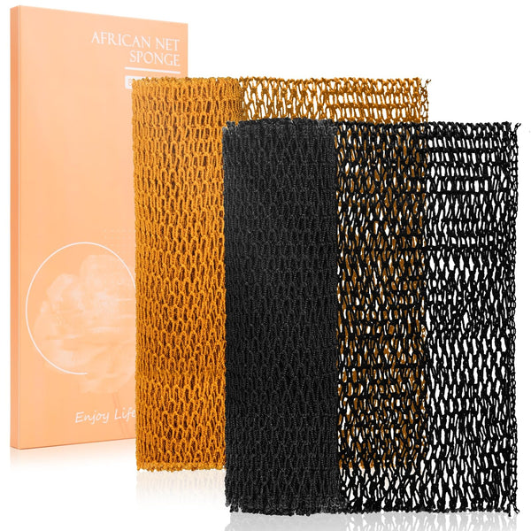 MTDLYICE African Net Sponge 2 Pack, Back Scrubber for Shower, XL 80CM Exfoliating Washcloth, African Net Sponge Authentic, Body Scrubber
