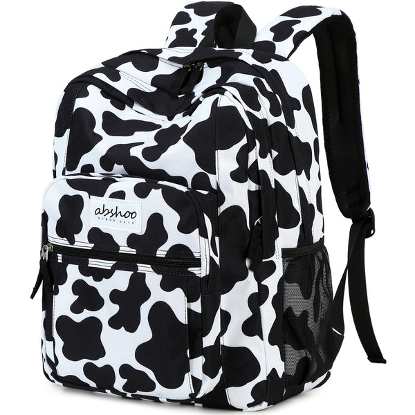 abshoo Classical Basic Cow Print Womens School Backpack For College Teen Girls Water Resistant Bookbag (Cow) Cow 16.5 Inc