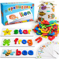 BEESTECH Alphabet ABC Learning Educational Toys for 2 3 4 5 Years Old Boys Girls, Wooden Puzzle Flash Cards Preschool Activity Letter Matching