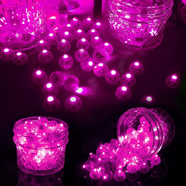 Aogist 50pcs Pink Balloon Lights,Long Standby Time Waterproof Mini Light,Battery Powered,Round LED Ball Lamp for Latex Balloon Paper Lantern Party