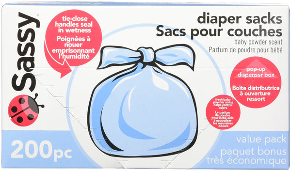 Sassy Baby Disposable Diaper Sacks, 200 Count, Packaging may vary 200 Count (Pack of 1)