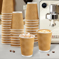 SIUQ Coffee Cups 12 oz 150 Pack, Insulated Ripple Wall Paper Coffee Cups 12 oz, Disposable Coffee Cups, Hot Beverage/Cold Drinking Cups for