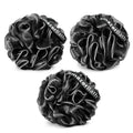 Amazerbath Loofah Sponge, Shower Loofah for Men and Women - Body Scrubber Loofa Set of 3 Classic Black & White Edge, Bath Sponge 60G/Pcs