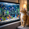 Mechpia 13 Pieces Aquarium Decorations Kit, Fish Tank Decorations Set Small Resin Castle and Rockery Betta Fish Cave Hideout Coral Artificial