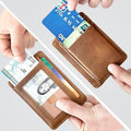 Trifold Wallet for Men Wallets with 8 Card Slot and 2 Money Pocket and 1 Clear Windows Slot + 1 Slim Card Pocket for Credit Card with 6 Card Slot