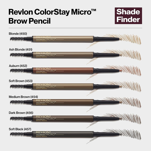 Revlon ColorStay Micro Brow Pencil, 454 Medium Brown, 0.003 oz Medium Brown 0 Ounce (Pack of 1)