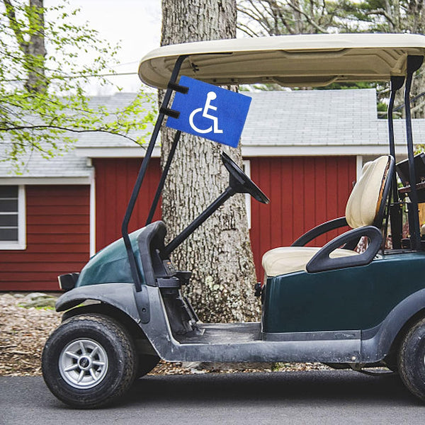Disable Golf Cart Flag with Straps,Easy to Install Handicap Flags for Golf Cart,Unisex Handicap Flag Golf Cart Flag Holder,Golf cart Mount for