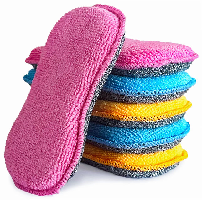 UPSTAR Dish Sponges Kitchen, Microfiber Cleaning Scrubber for Dishwashing, Sink,