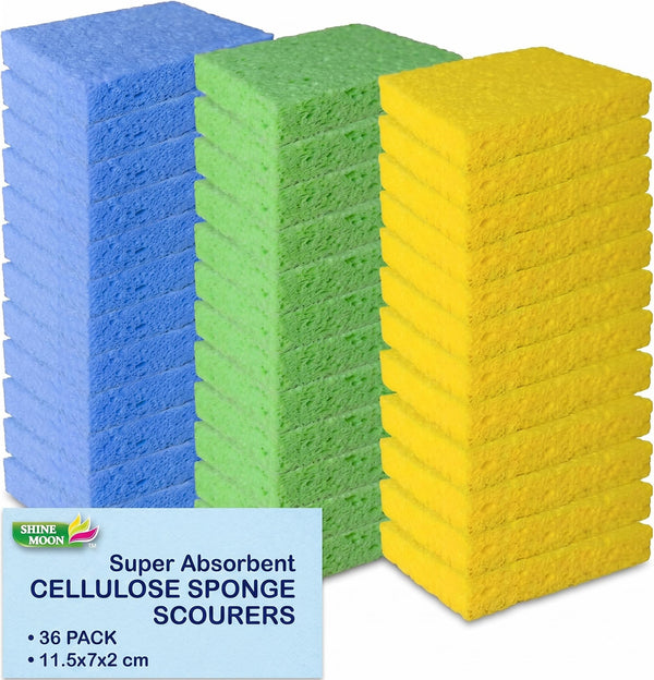 36 Pk Pop-Up Compressed Cellulose Sponges | Eco-friendly, reusable & durable for kitchen & home