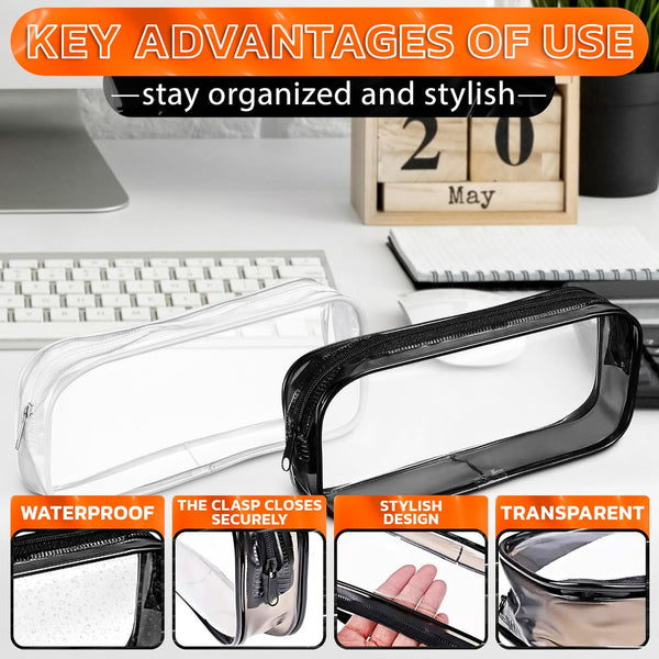 Small Makeup Bag for Purse â 2 Pcs Clear Zipper Pouches, Soft, Elastic, Waterproof Plastic Small Cosmetic Bag for Purse, Space-Efficient, Stylish