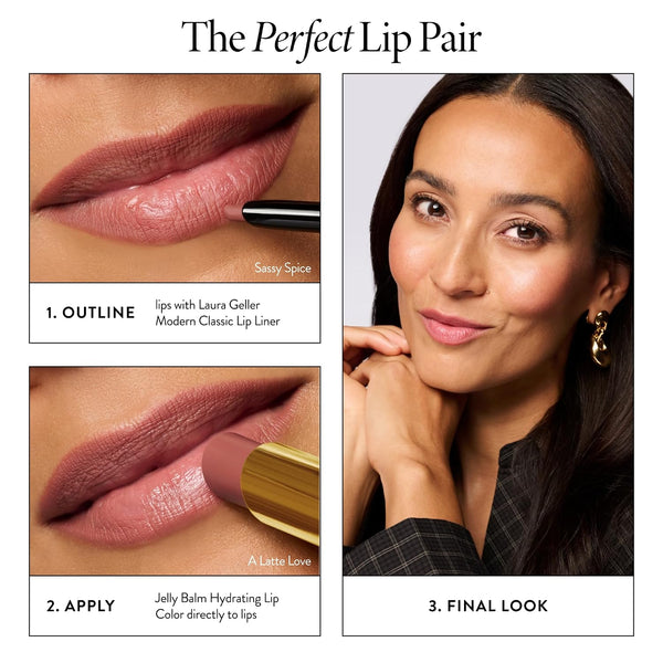 LAURA GELLER NEW YORK Jelly Balm Tinted Lip Balm – Figger than Life – Hydrating Lip Color with Shine Finish – Squalane & Vitamin E – Buildable