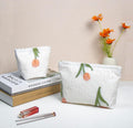 2 Pcs Makeup Bags, Large Cosmetic Bag Travel Toiletry Bag Organizer for Women, Embroidery Craft, Floral Makeup Bag Small Cosmetic Pouch Purse with