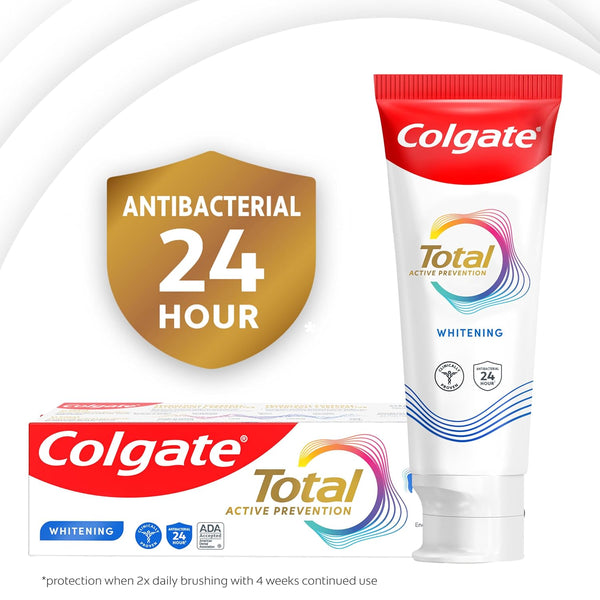 Colgate Total Whitening Toothpaste, Mint Toothpaste, 5.1 Oz Tube, 2 Pack