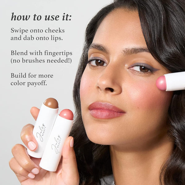 Julep Skip The Brush Cream to Powder Blush Stick - Neutral Bronze - Blendable and Buildable Color - 2-in-1 Blush and Lip Makeup Stick 06- Neutral