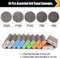 BOSHCRFAT 10 Pack Sanding Block, Washable and Reusable Sanding Sponge for Wood Drywall Metal Glasses Coarse/Medium/Fine/Superfine in