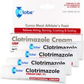 Globe Clotrimazole Antifungal Cream 1% USP, 1 oz (4 Pack), Anti Fungal Treatment, Relieves Itching, Burning, Cracking and Scaling Associated