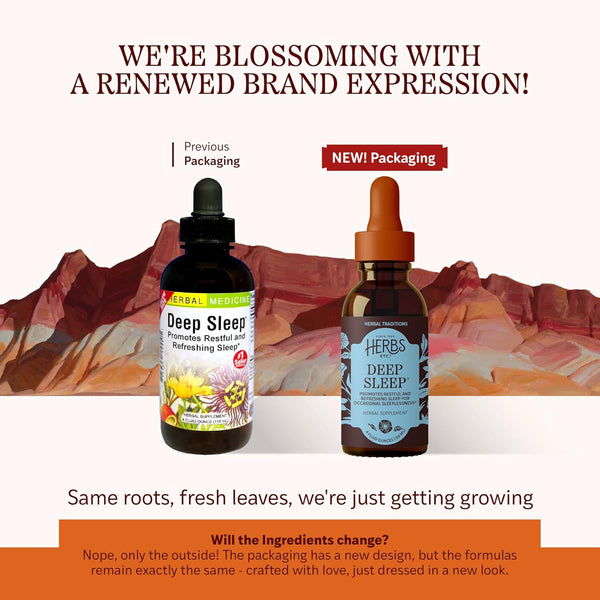 Herbs Etc. Deep Sleep Classic Liquid Extract - Herbal Supplement for Natural & Gentle Sleep Support - Restful Sleep Supplement with Passionflower,