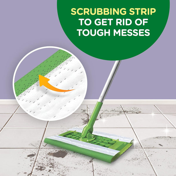 Swiffer Sweeper Wet Mopping Pad Refills for Floor Mop with Febreze Lavender Scent, 12 Count (Packaging May Vary)
