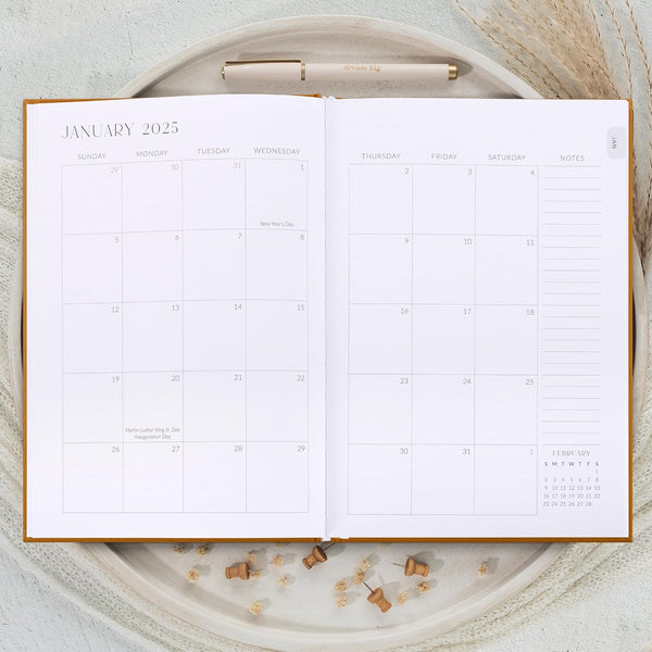 Beautiful 2025 Daily Planner - 7" x 10" Planner for Women or Men with Weekly & Monthly Spreads for Easy Planning - Beautiful Calendar Book to