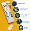 Cerave 100% Mineral Sunscreen SPF 50, Face Sunscreen with Zinc Oxide & Titanium Dioxide, Hyaluronic Acid + Niacinamide + Ceramides, Oil Free,
