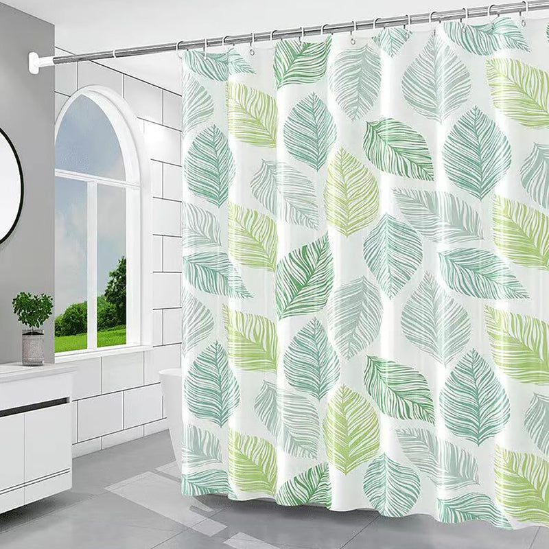 TIKABC Shower Curtain Liner, 4G PEVA Banana Leaves Shower Liner, Plastic Waterproof Shower Curtains, 72x72 inch with Grommet Holes 3 Magnetic Weights