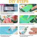 6 Pack Diamond Art Kits for Adults Flower, DIY 5D Diamond Painting Kit for Beginners Floral, Full Round Drill Gem Art Dots for Adults, Perfect for