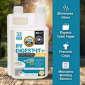 Unique RV Digest-It+ Extra-Strength Ultra-Concentrate - 32 RV Toilet Treatments - Eliminates Smells and Liquifies Waste (32 Oz)