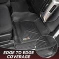 YITAMOTOR Floor Mats for 2014-2018 Silverado/Sierra 1500, 2015-2019 2500HD 3500HD, Crew Cab w/Bench Seat Carpet Floor, Custom Fit All Weather TPE