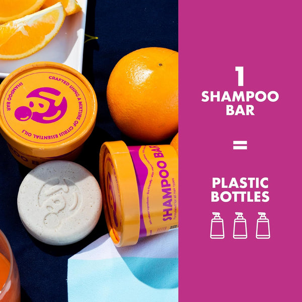 Tree Bottle Shampoo Bar - Nourishing Citrus Essential Oils for All Hair Types - Plastic-Free Solid Shampoo Bar - Gentle Cleanse & Frizz Control -