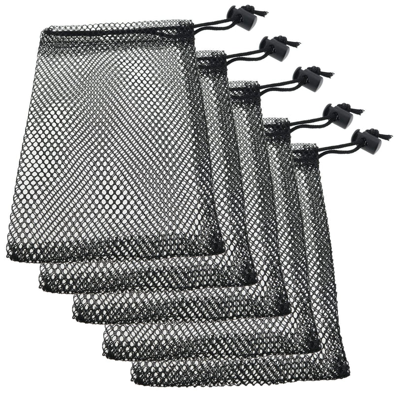 Small Mesh Bags 5PCS Black Nylon Mesh Drawstring Bags Durable Drawstring Net Bag Small Travel Stuff