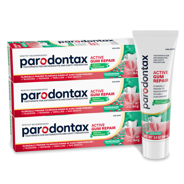 Parodontax Active Gum Repair Breath Freshener Toothpaste, 3X3.4 Oz