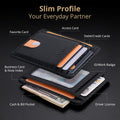 Buffway Slim Minimalist Front Pocket RFID Blocking Leather Wallets for Men and Women - Carbon Fiber Black Small Carbon Fiber Black
