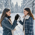 2 Pairs Women's Gloves for Cold Weather, Winter Touch Screen Gloves Women, Warm Fleece Lined Knit Gloves Black, Gray