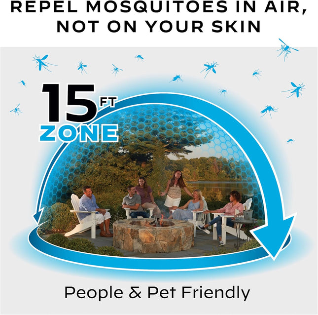 Thermacell Mosquito Repeller Patio Shield; Includes 12-Hour Refill; 15 Foot Zone