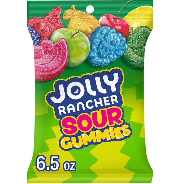JOLLY RANCHER Sour Gummies Assorted Fruit Flavored Candy Bag, 6.5 oz Sour 6.5 Ounce (Pack of 1)