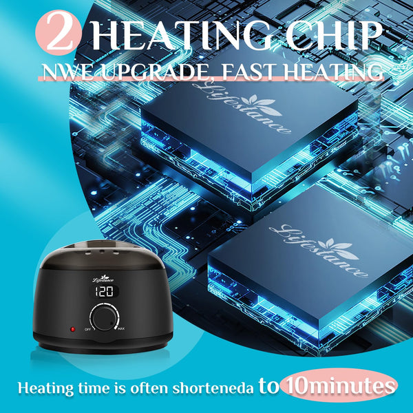 Lifestance Professional Wax Pot Warmer, L2 Premium Digital Wax Melt Machine for Hair Removal, 500Ml 14Oz LCD Wax Heater for Hard Wax Beads Fast